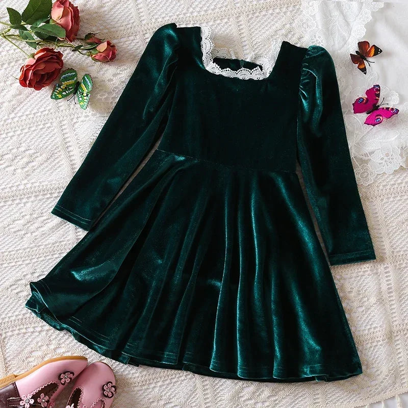 Girls 3-8Y  Full Sleeve  Dress for Christmas & New Year