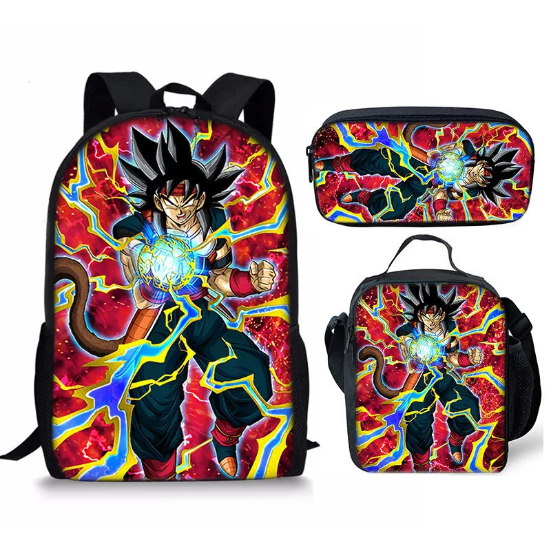 Anime Print Backpack Set