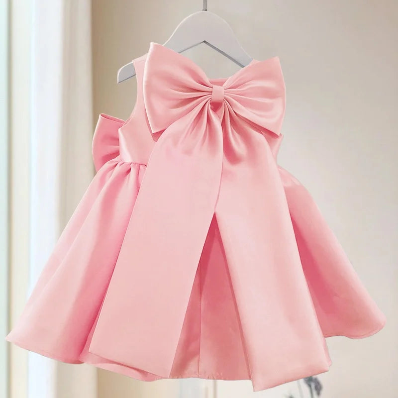 Big Bow Baby Girls Party Dress For  Christmas