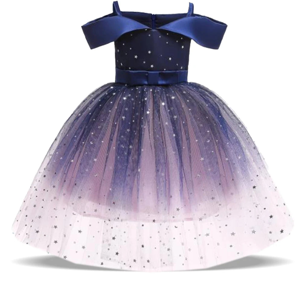 Star Sequin Girls Dress For Christmas