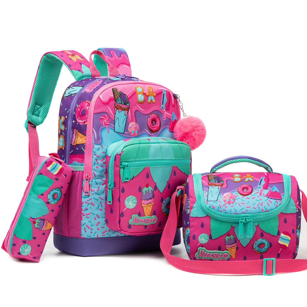 Backpack  with Lunch Bag and Pencil Case.