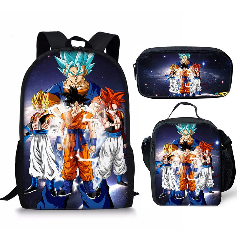 Anime Print Backpack Set