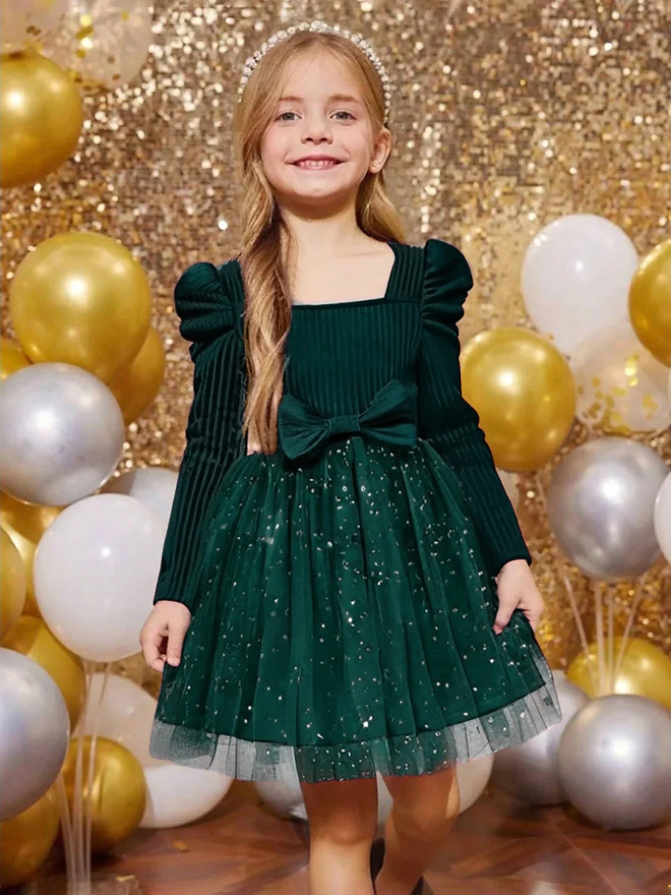 Girls 3-8Y  Full Sleeve  Dress for Christmas & New Year