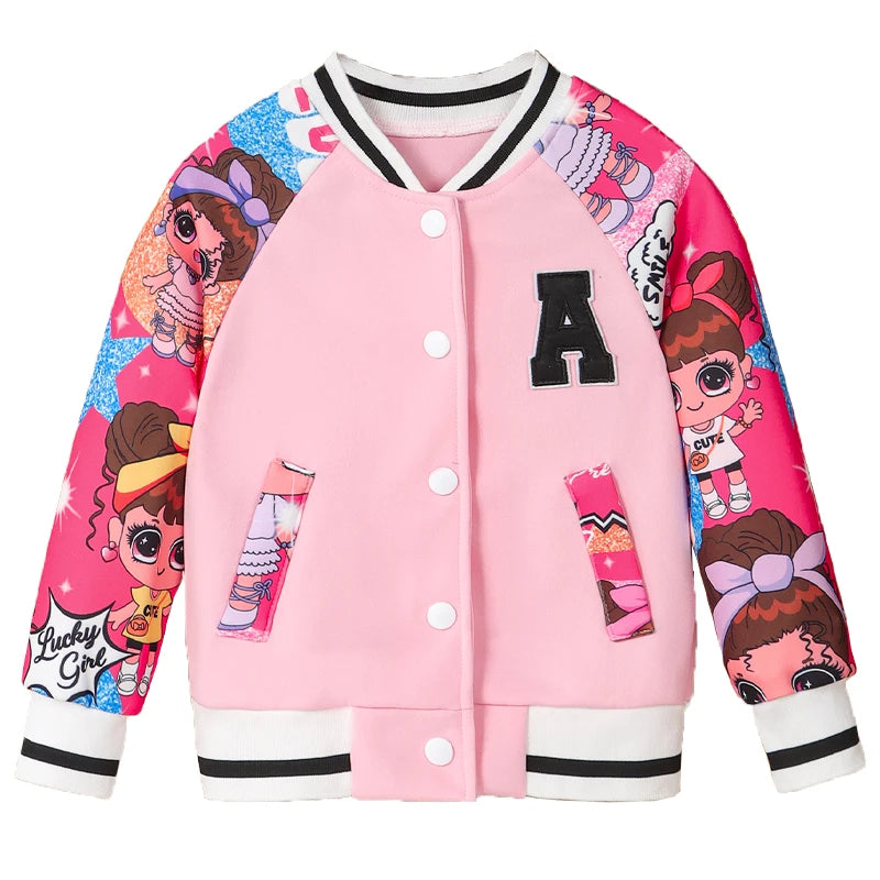 Pattern Cartoon Doll Print  Jacket