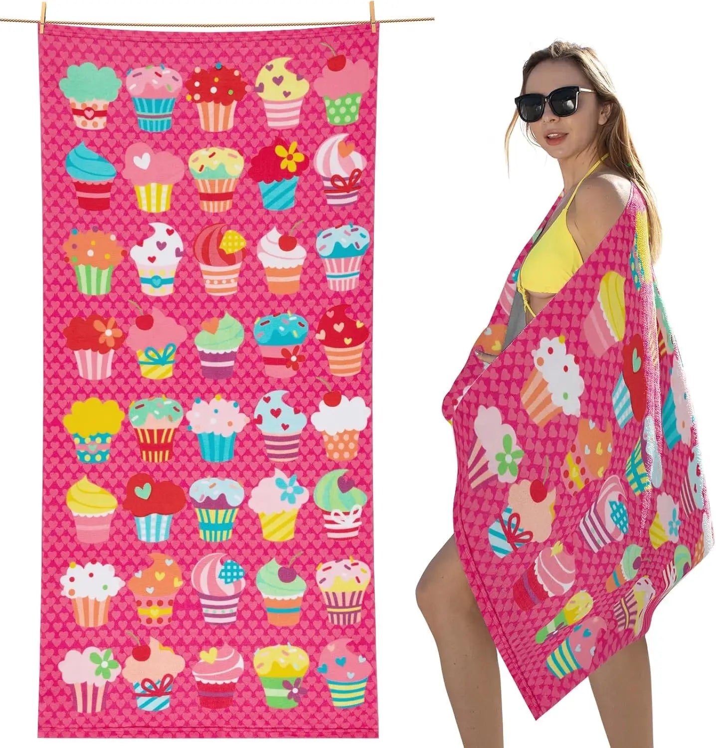 Sand Resistant Beach Towel -Quick Dry Microfiber Beach Towel