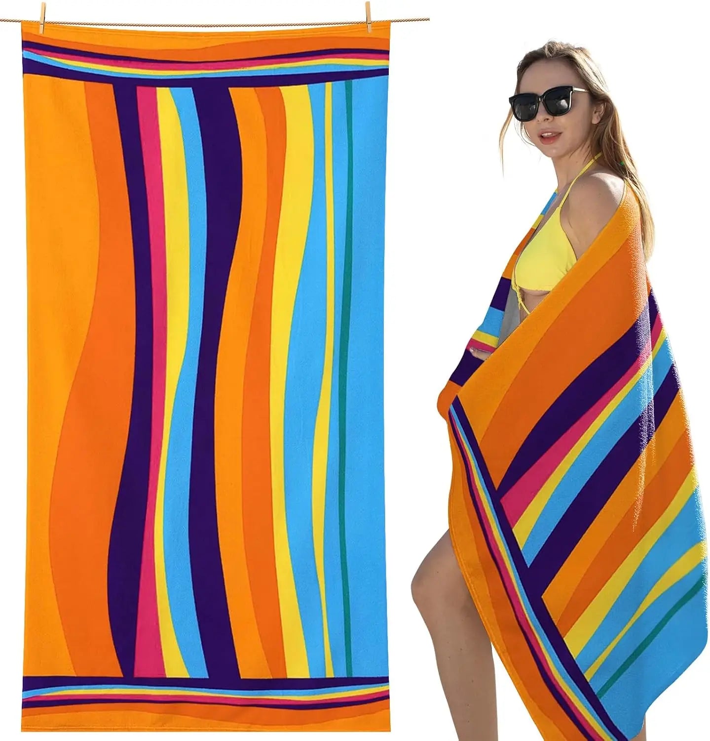 Sand Resistant Beach Towel -Quick Dry Microfiber Beach Towel