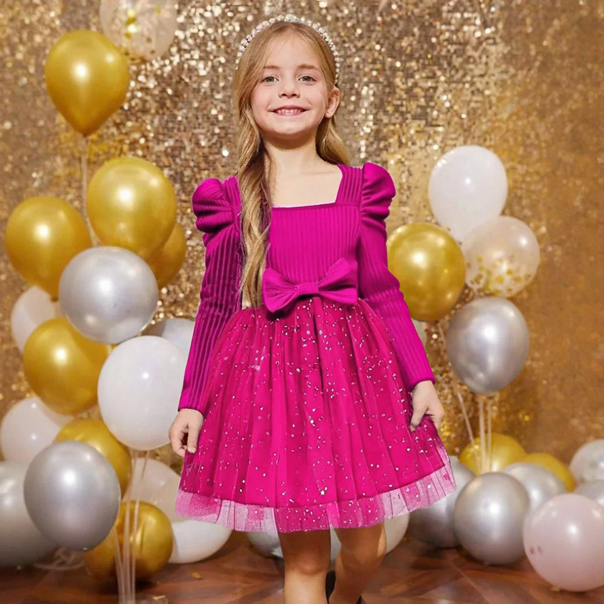 Girls 3-8Y  Full Sleeve  Dress for Christmas &amp; New Year