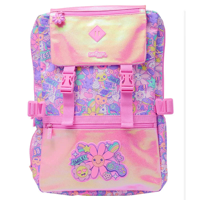 Girl Pink Sunflower Backpack, Stationery Pouch, Water Bottle Set for School.