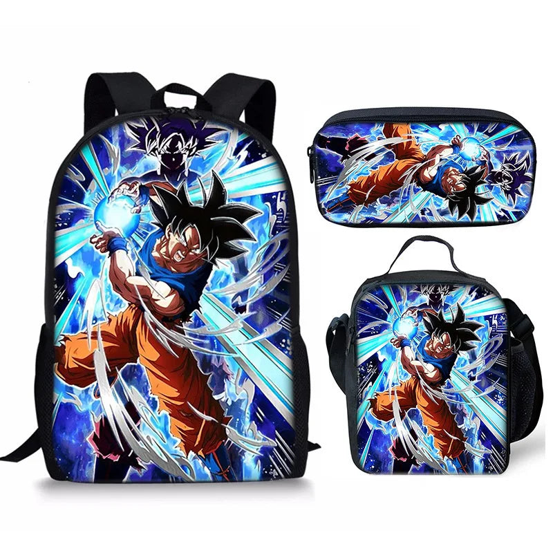 Anime Print Backpack Set