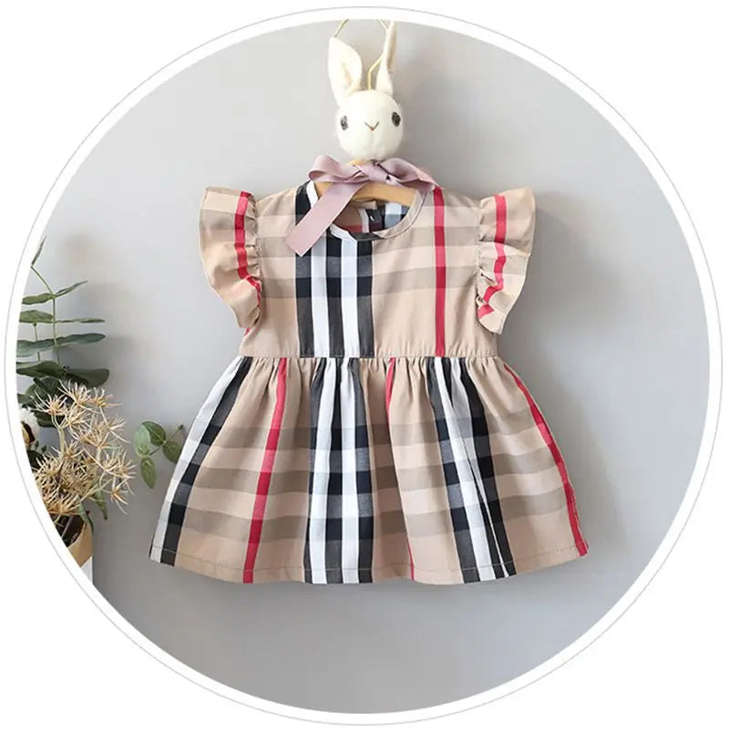 Girl Cotton  Dress Plaid Pattern