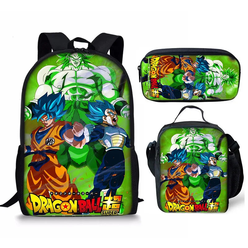 Anime Print Backpack Set