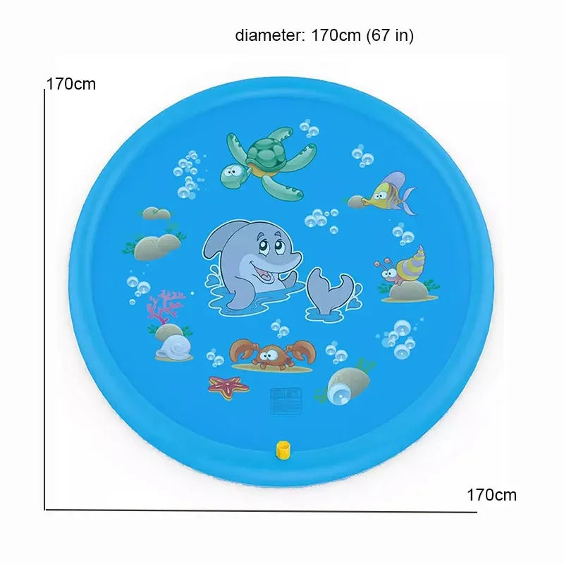 39in 67in Inflatable Spray Pool Splash Pad Outdoor Sprinkler for Kids