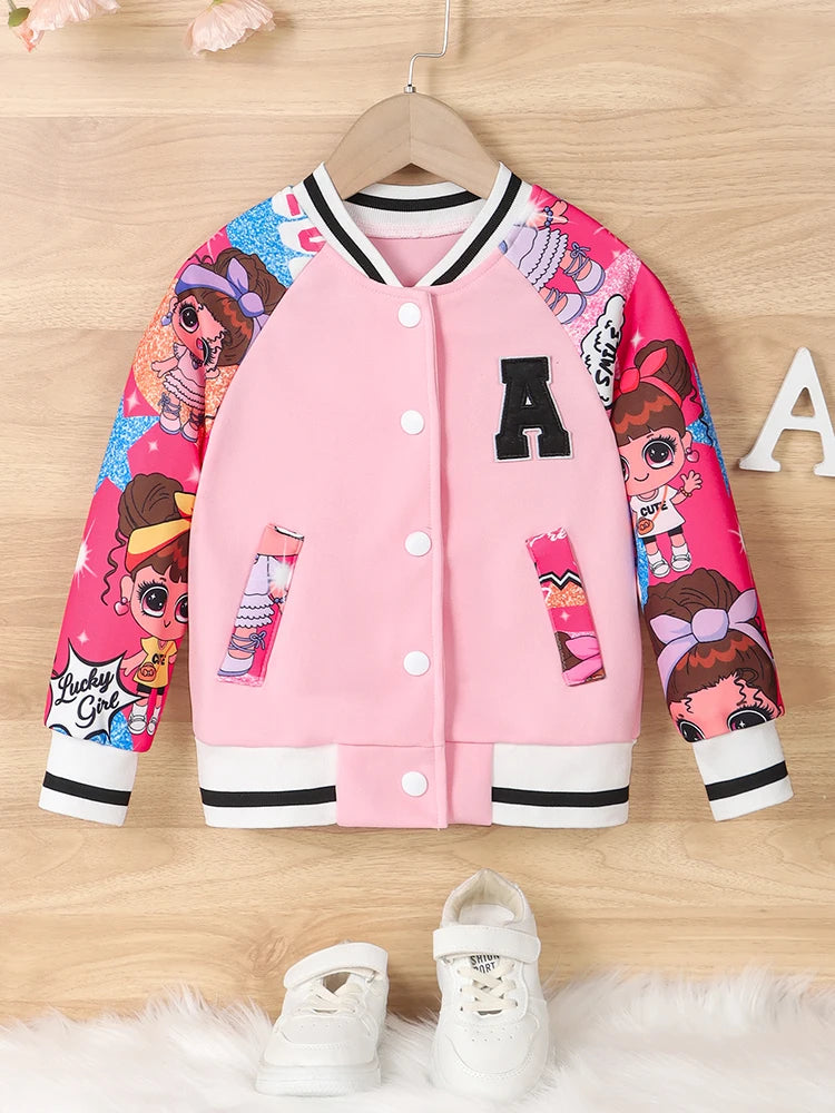 Pattern Cartoon Doll Print  Jacket