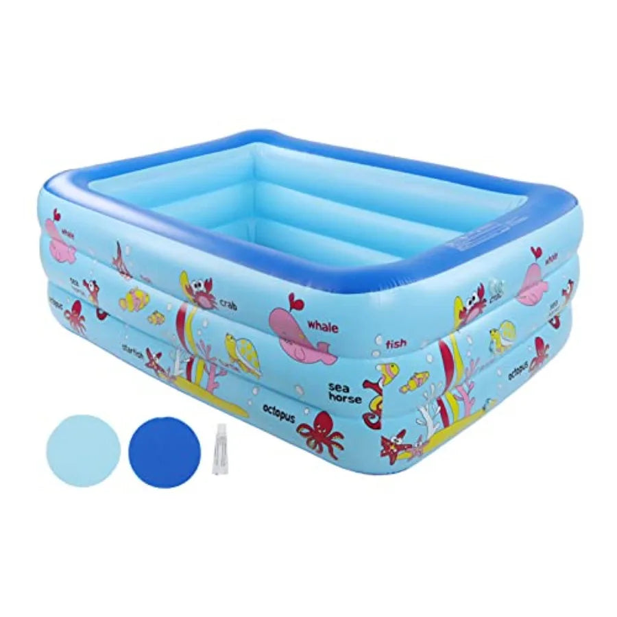 Inflatable Pool Blow Up Pool for Backyard with Comfortable Floor
