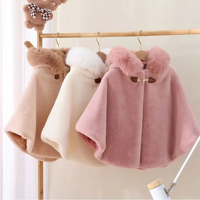 Baby Girl Cloak Faux Fur Winter Jacket