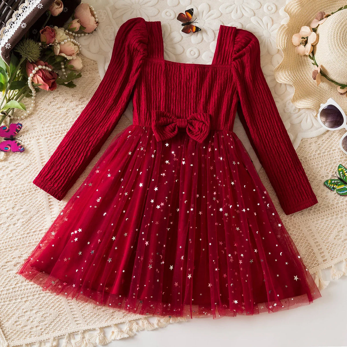 Girls 3-8Y  Full Sleeve  Dress for Christmas & New Year