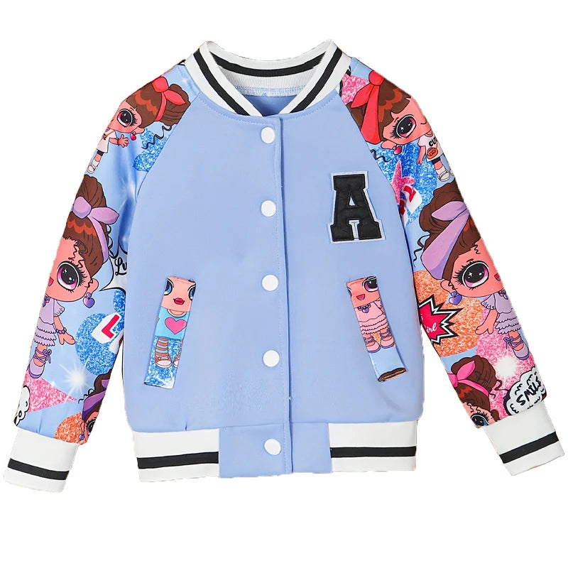 Pattern Cartoon Doll Print  Jacket