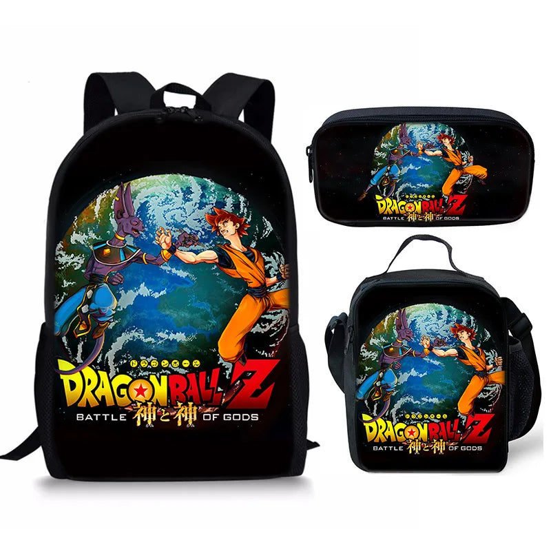 Anime Print Backpack Set