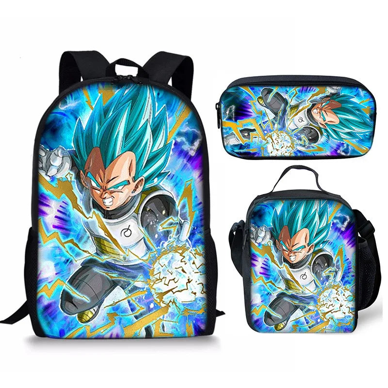 Anime Print Backpack Set