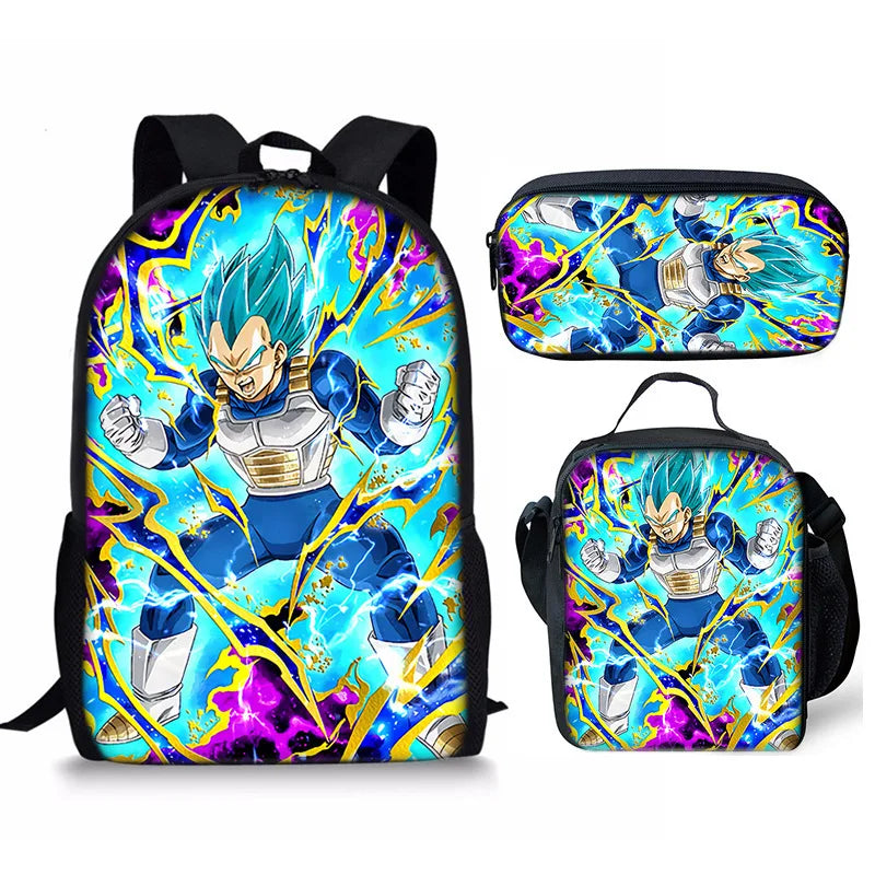 Anime Print Backpack Set