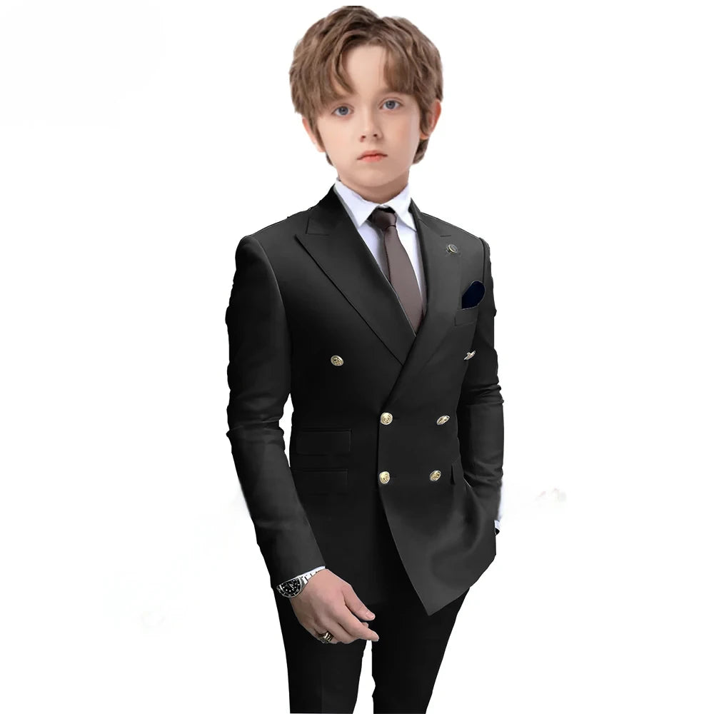 Boys 2 Piece Suit Double Breasted Blazer for Kids
