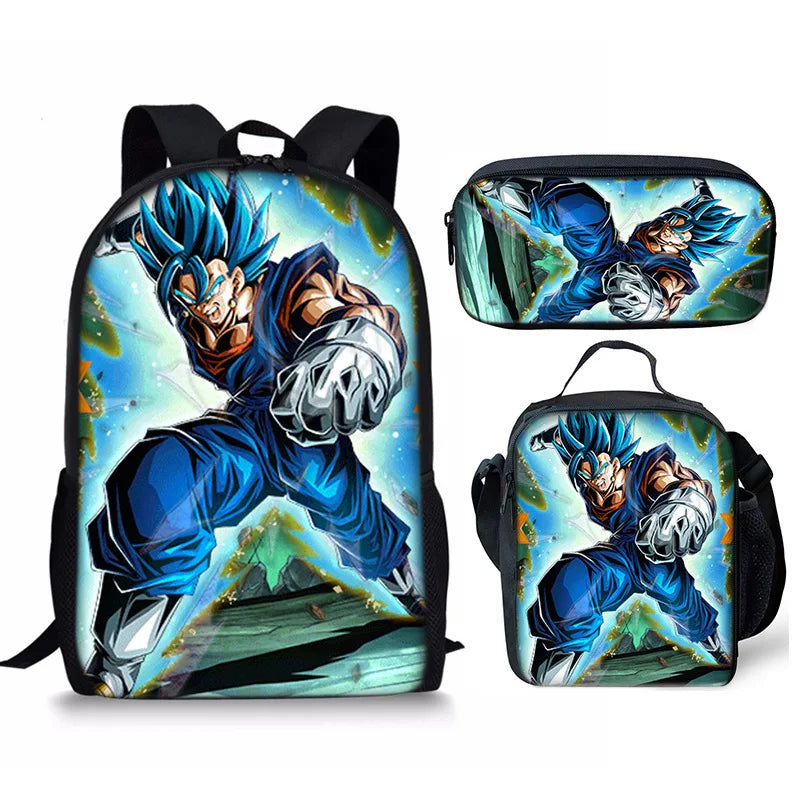 Anime Print Backpack Set