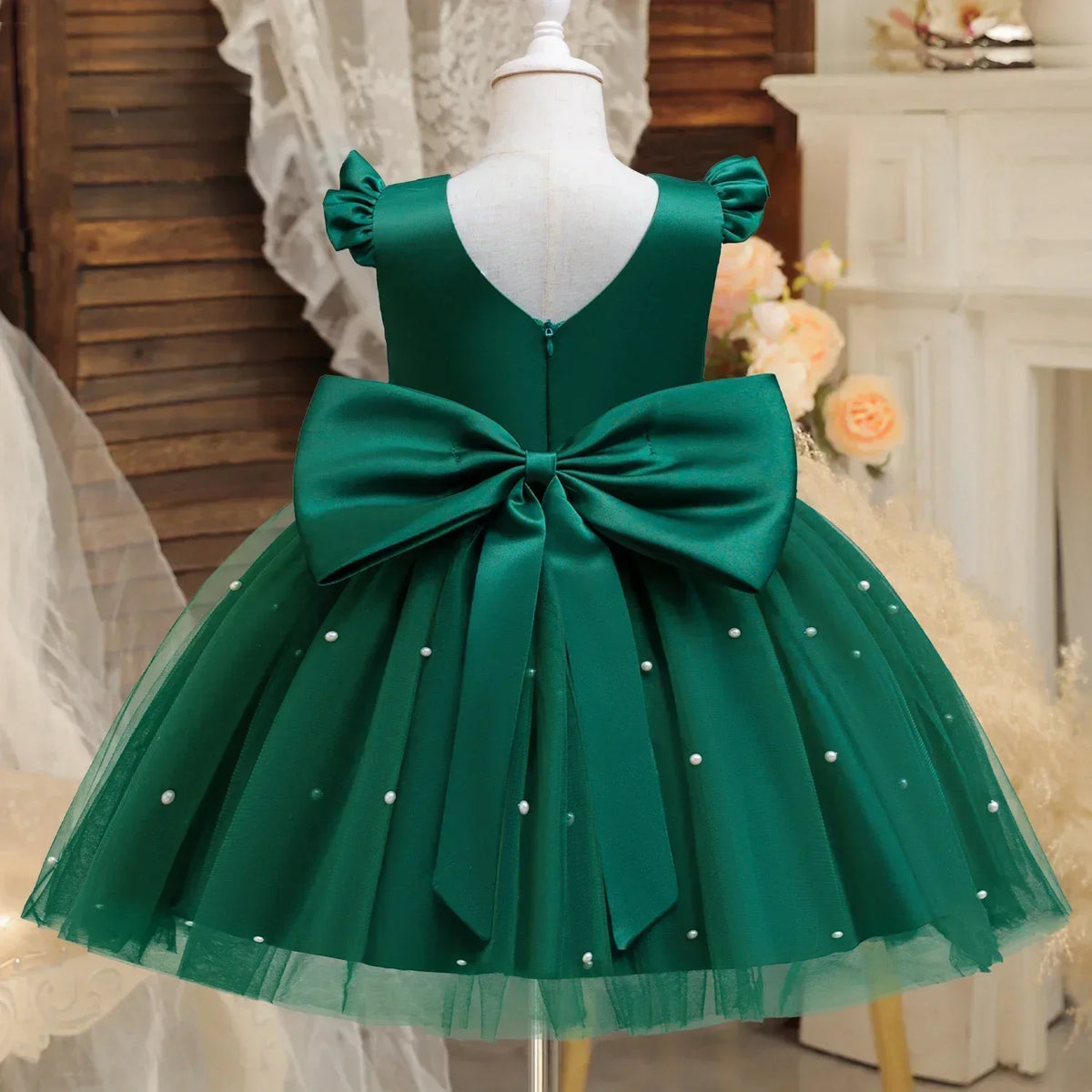 Pearls Sling Flower Girl Dress