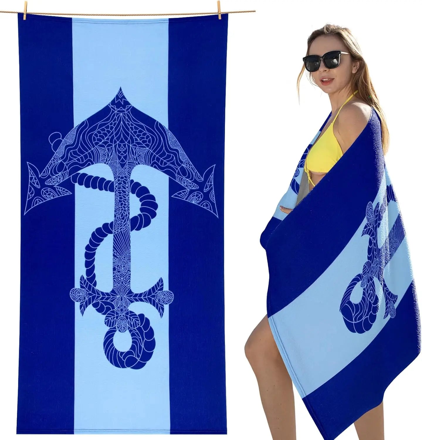 Sand Resistant Beach Towel -Quick Dry Microfiber Beach Towel