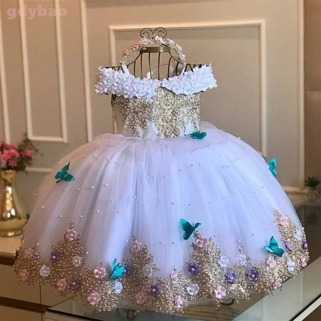 Princess Applique Flower Girl Dresses