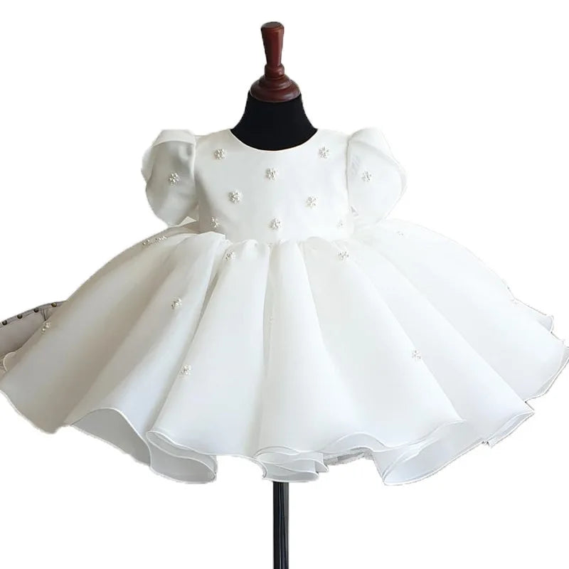 White Round Neck Princess Dress