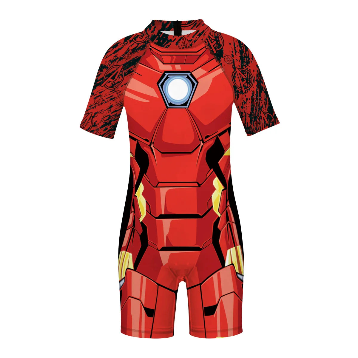 Children One Pieces Swimsuit Superhero 3D Print Playsuit Child Short Sleeve Swimwear Beach Bathing Suit Swim Wear For Boys Girls
