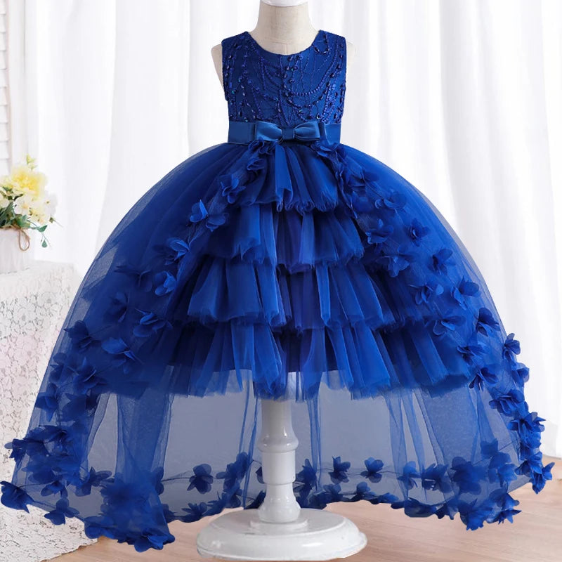 Girls' lace bow dress 4-12 years old