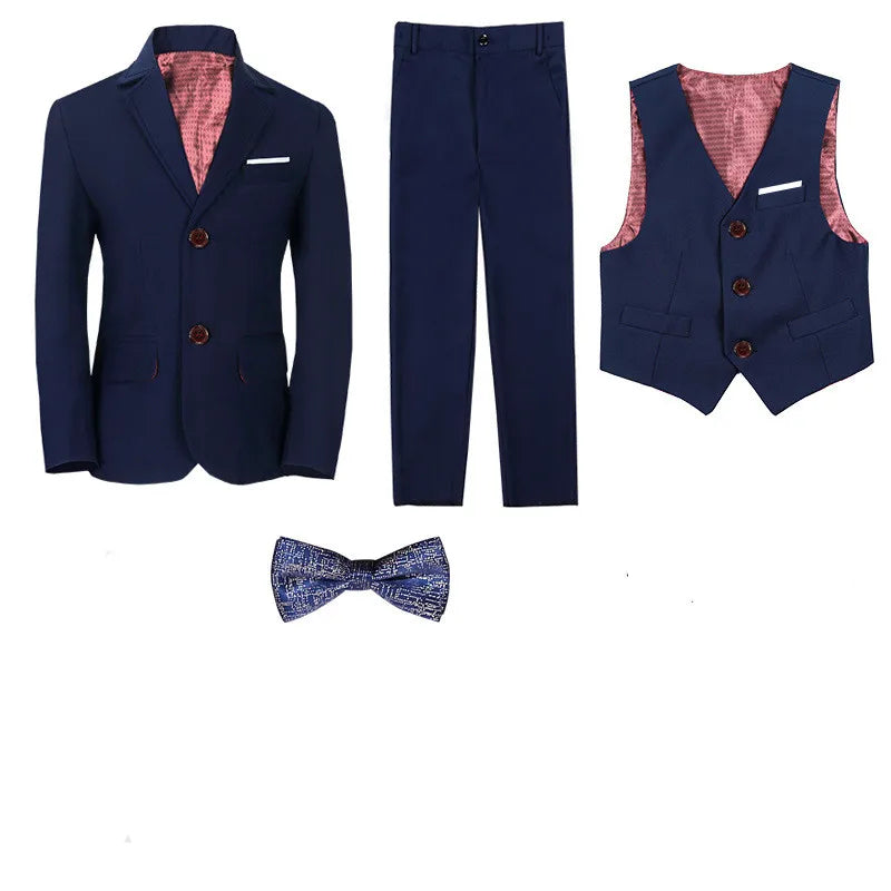 Boys White Blazer Vest Pants 3PCS Set