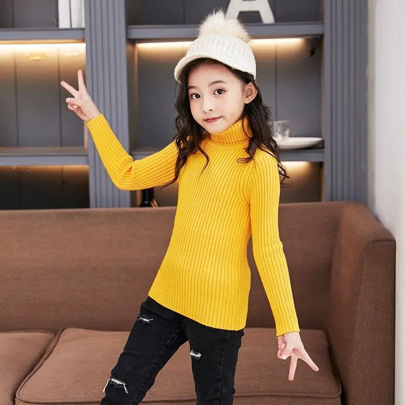 Fashion Girls Winter Turtleneck Knitted Sweaters
