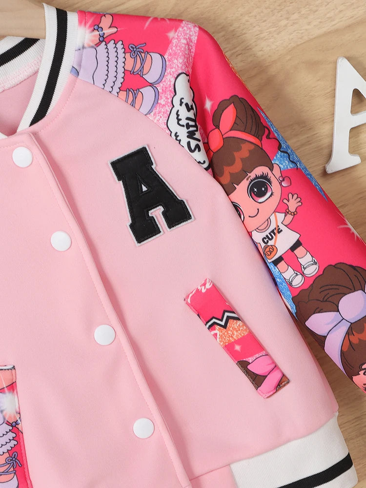 Pattern Cartoon Doll Print  Jacket