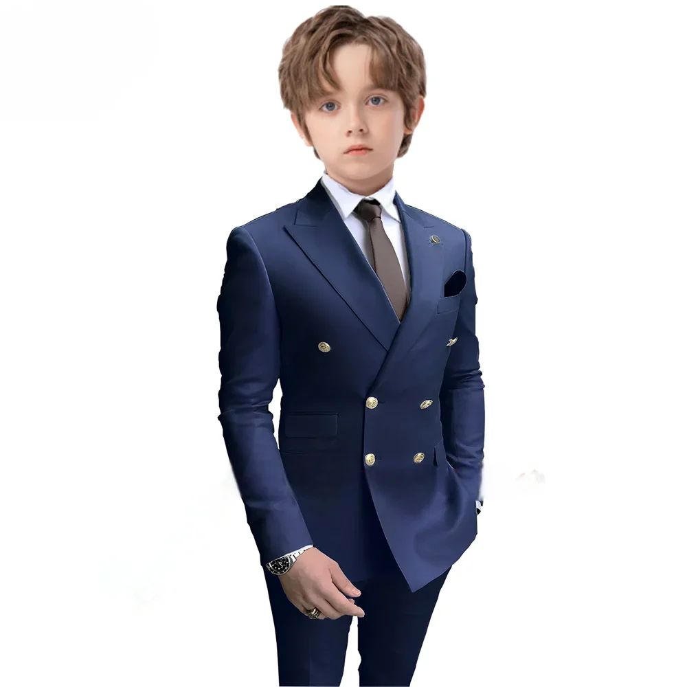 Boys 2 Piece Suit Double Breasted Blazer for Kids