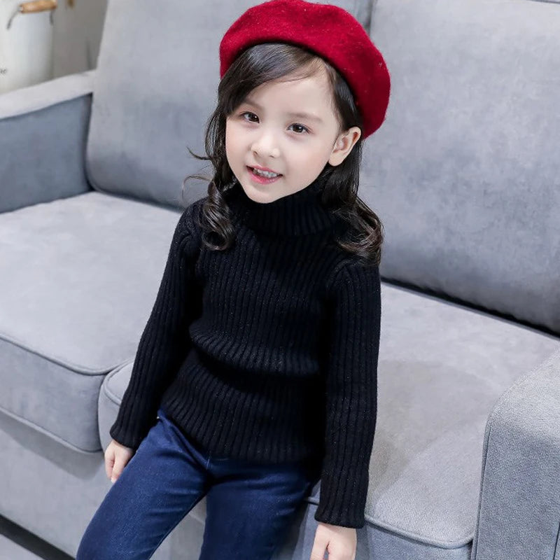 Fashion Girls Winter Turtleneck Knitted Sweaters