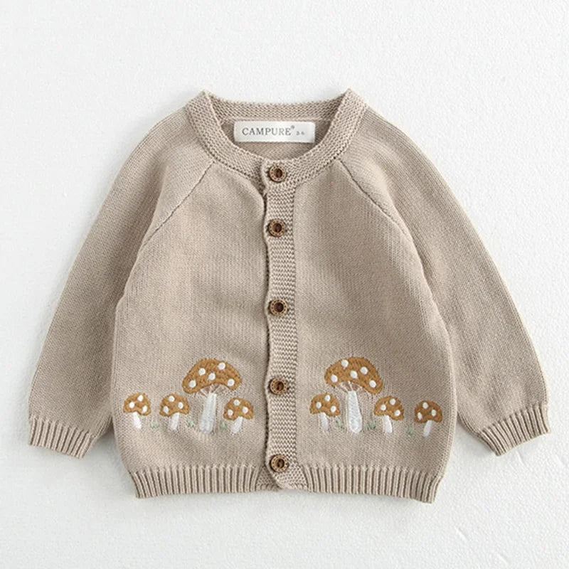Knitted  Embroidery Mushroom Coats