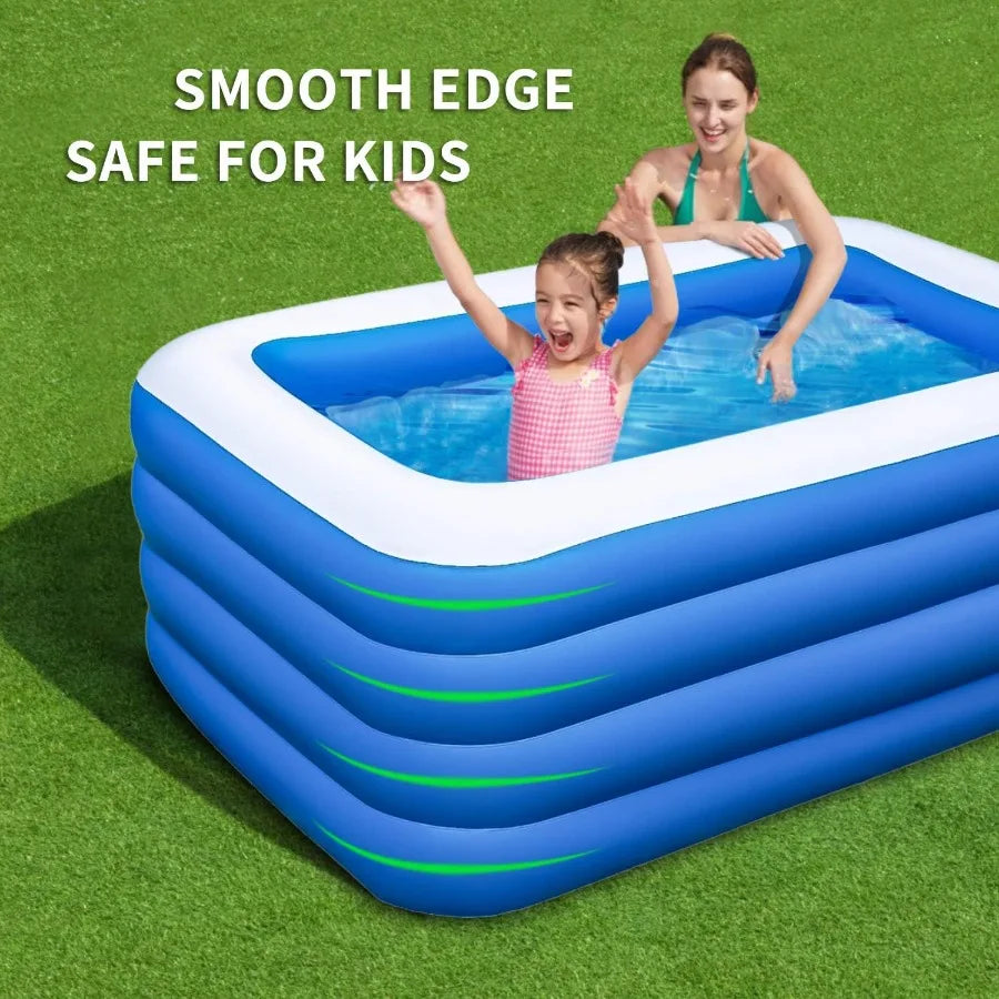 Inflatable Swimming Pool 70x55x29 inch Inflatable Family Swimming Pool