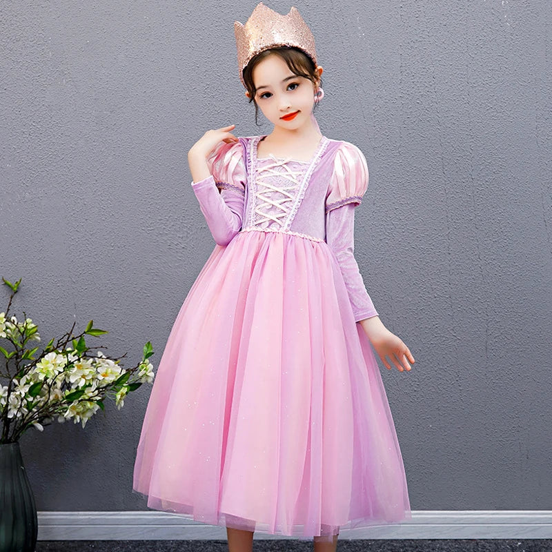 Long Pink Dress for Girls Birthday Party