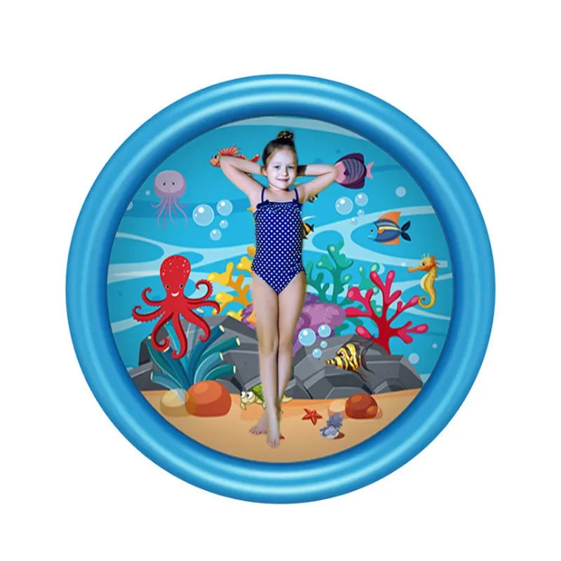 39in 67in Inflatable Spray Pool Splash Pad Outdoor Sprinkler for Kids