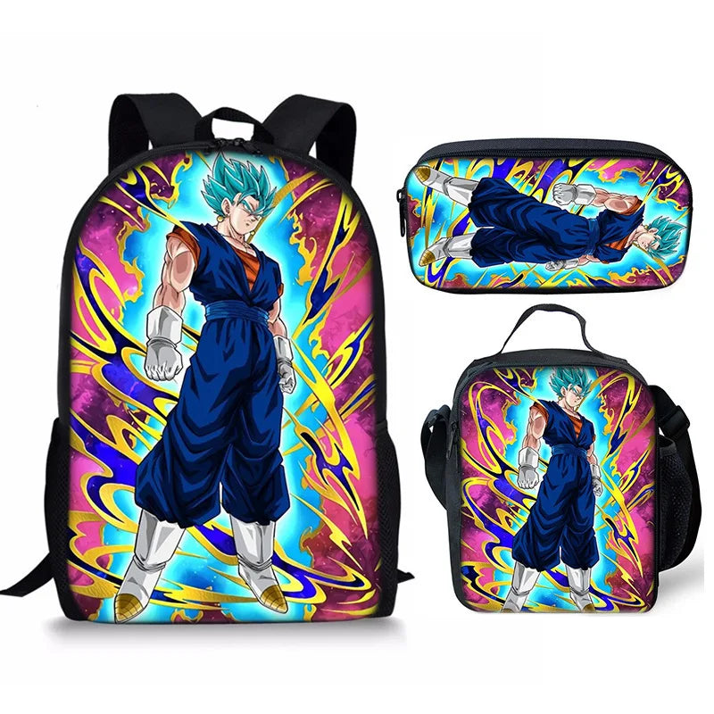 Anime Print Backpack Set