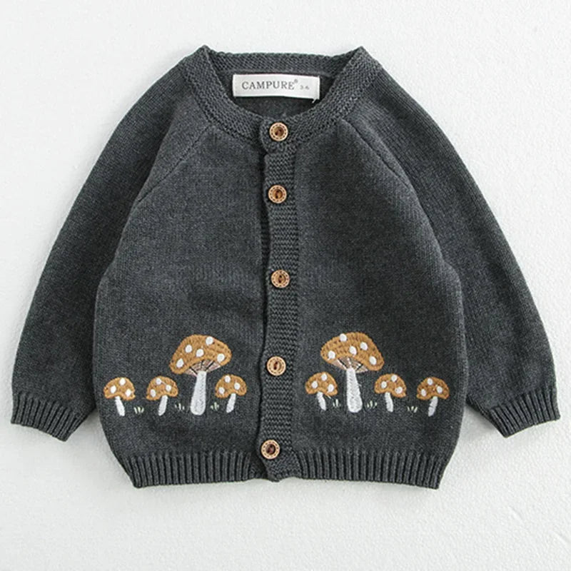 Knitted  Embroidery Mushroom Coats