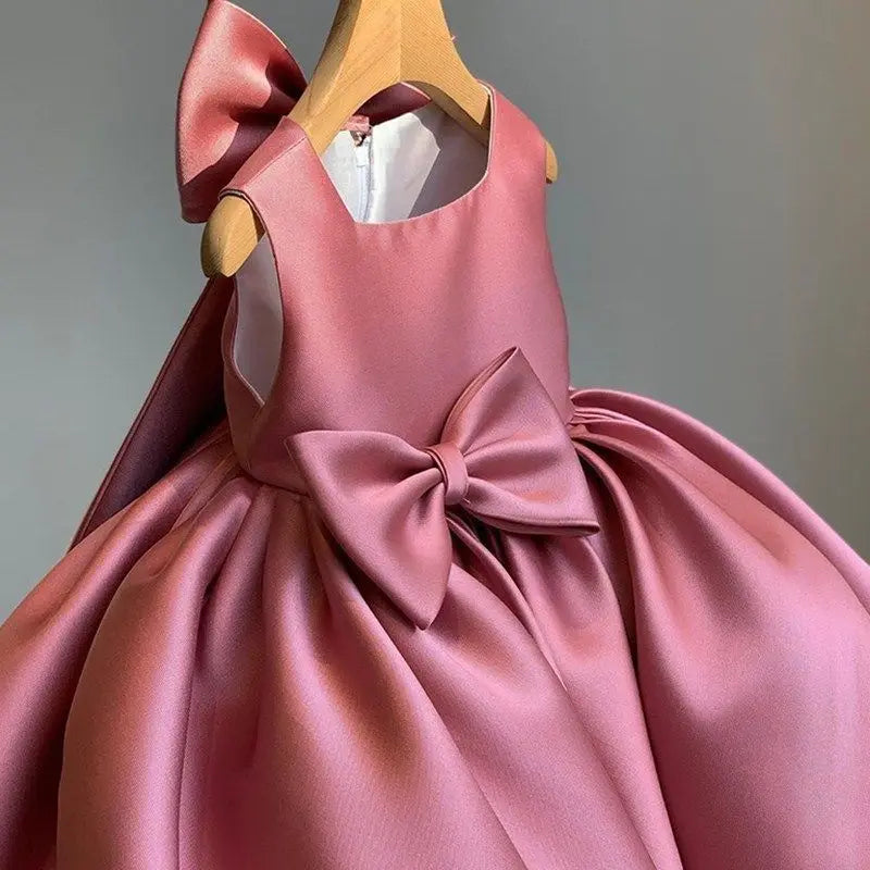 Big Bow Baby Girls Party Dress For  Christmas