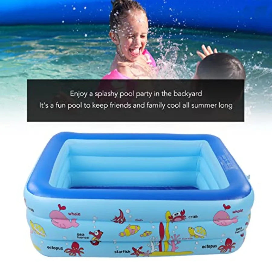 Inflatable Pool Blow Up Pool for Backyard with Comfortable Floor
