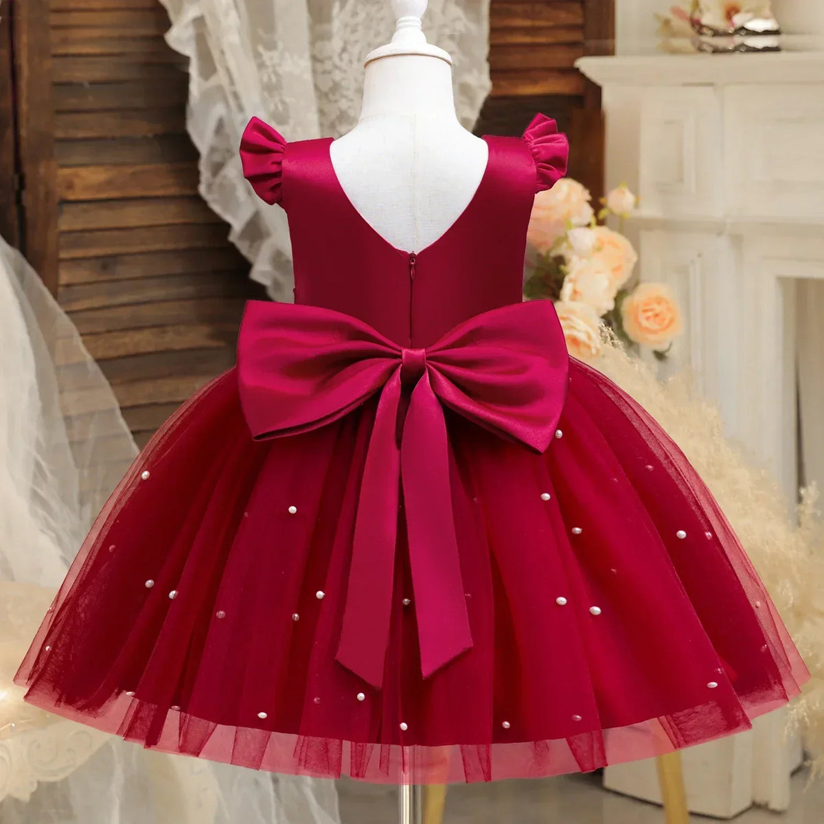 Pearls Sling Flower Girl Dress