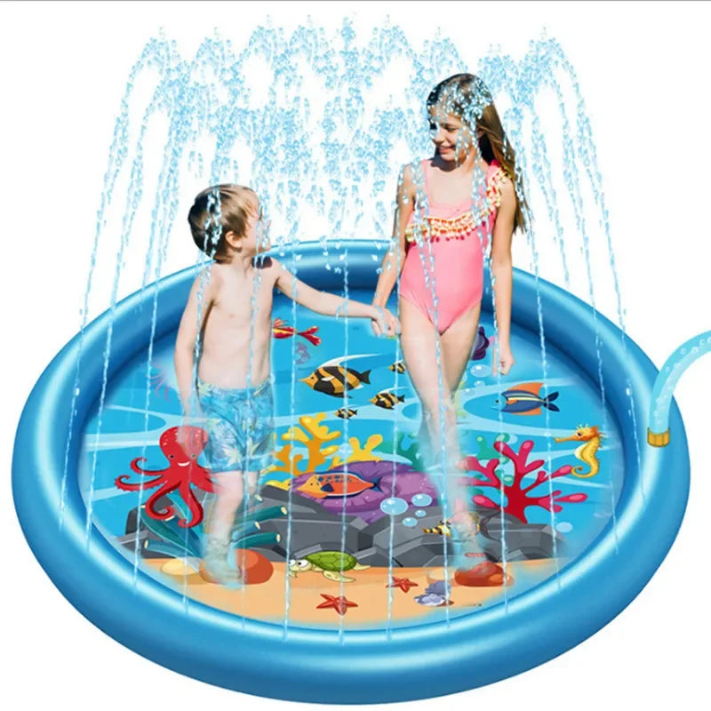 39in 67in Inflatable Spray Pool Splash Pad Outdoor Sprinkler for Kids