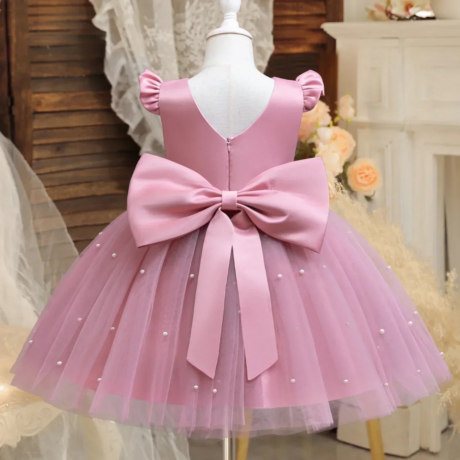 Pearls Sling Flower Girl Dress