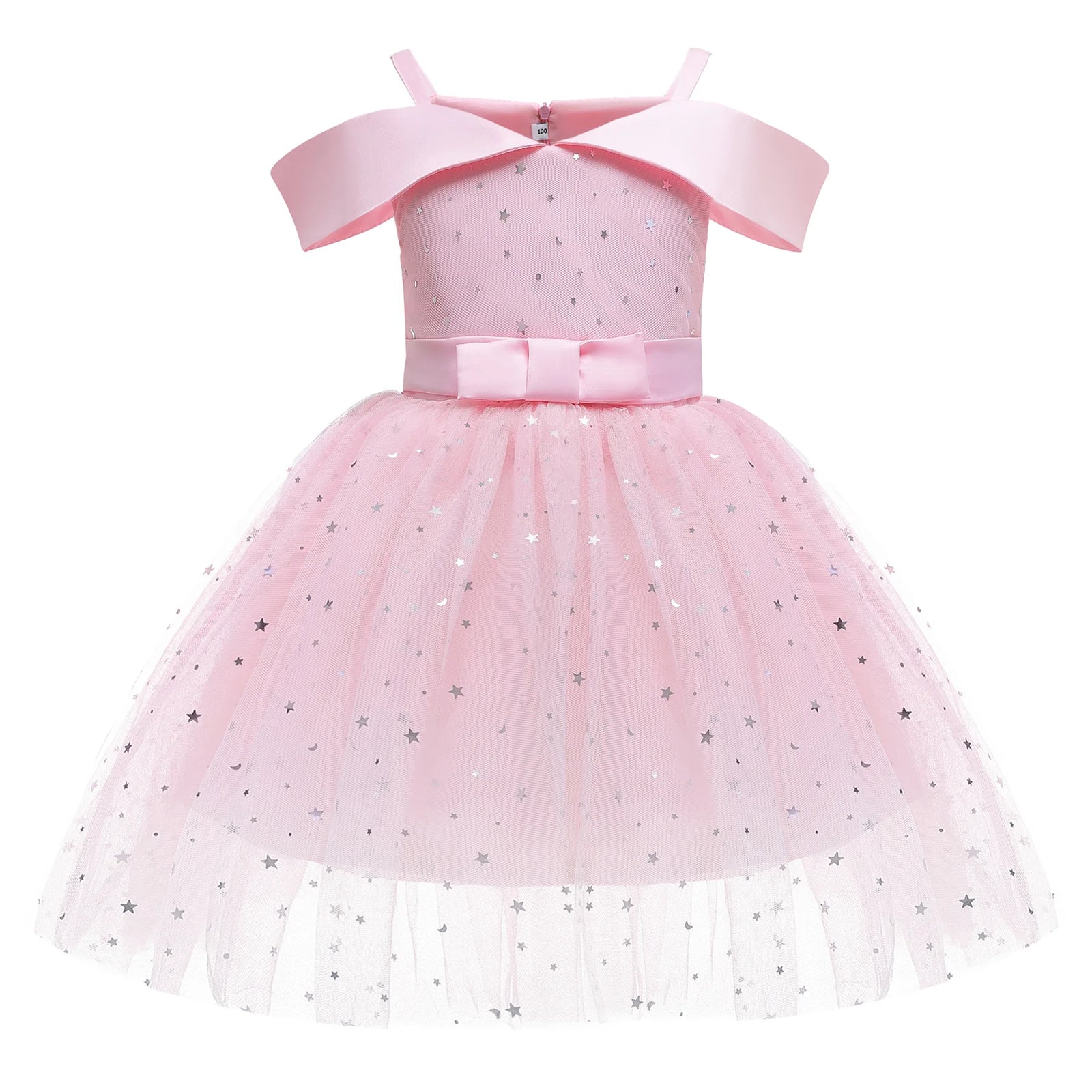 Star Sequin Girls Dress For Christmas