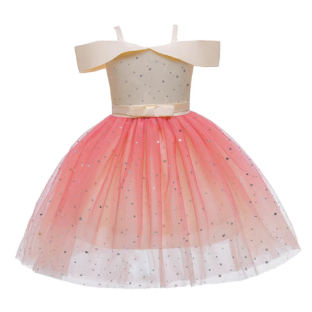 Star Sequin Girls Dress For Christmas